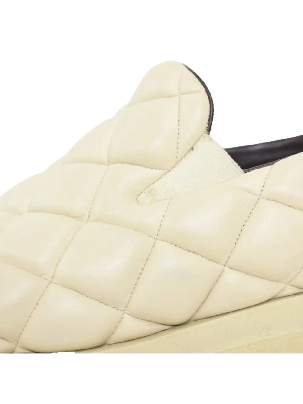 Bottega Veneta Quilted Slip on Sneakers 41 Ivory